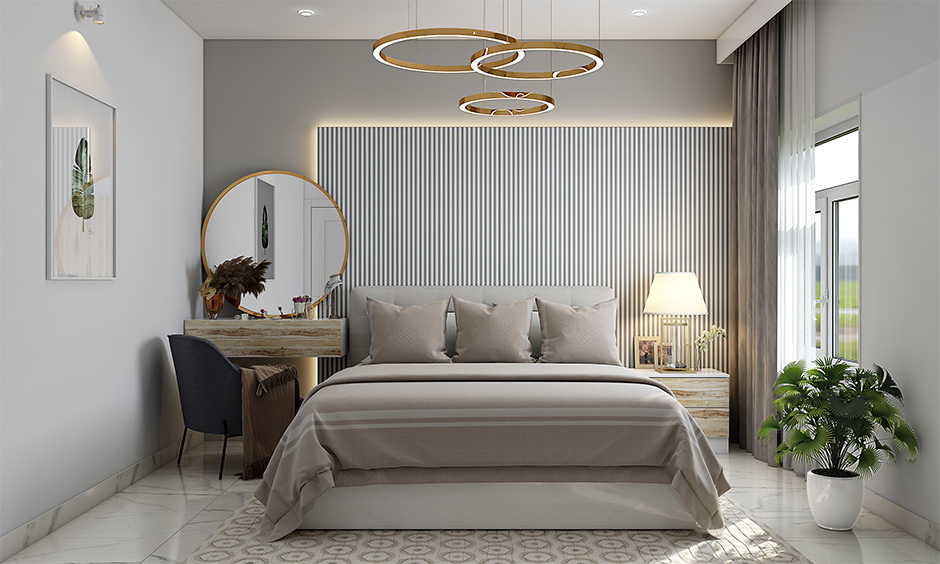 Bedroom design in laminate finish