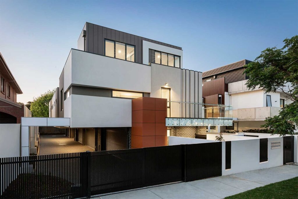 Modern house facade for sale